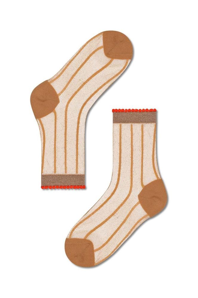 Шкарпетки Happy Socks Light Brown Lilly Ankle колір бежевий