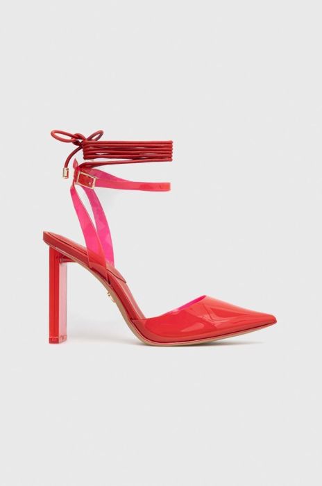 Туфлі Aldo колір червоний каблук блок відкрита п'ята