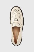 Шкіряні мокасини Coach Ce309 Leela Stud Leather Leela жіночі колір бежевий на платформі CE309