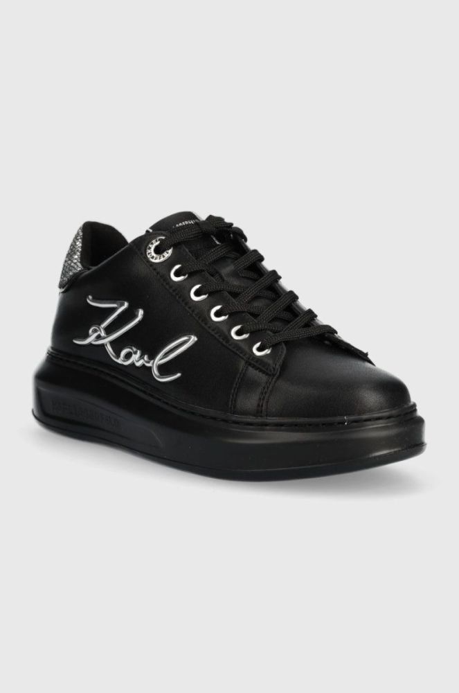 Шкіряні кросівки Karl Lagerfeld KL62510A KAPRI колір чорний фото 2