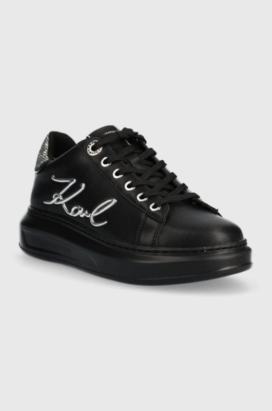 Шкіряні кросівки Karl Lagerfeld KL62510A KAPRI колір чорний фото 2