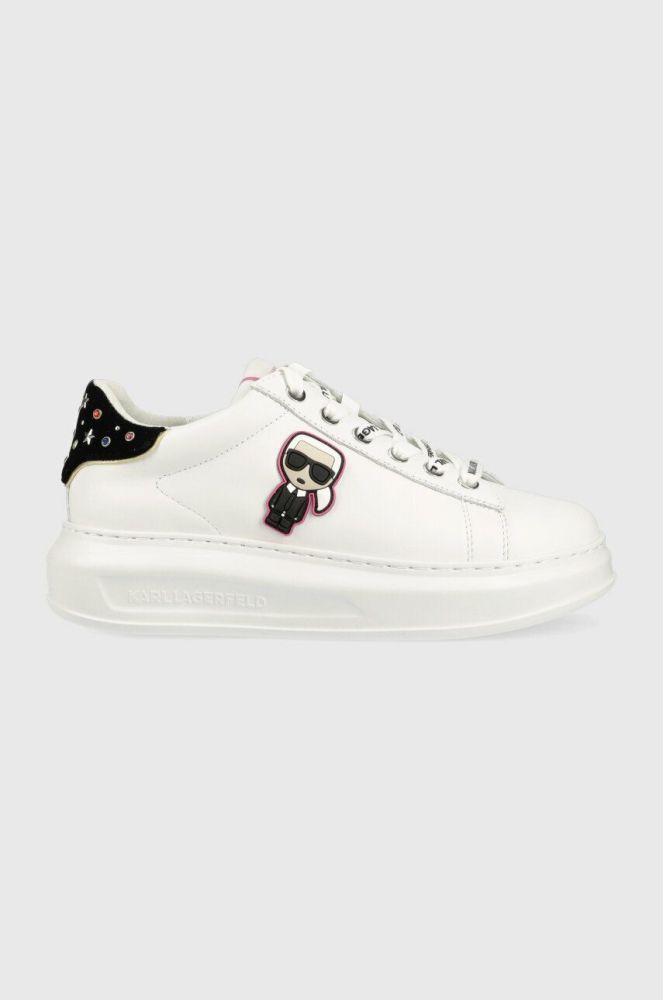Шкіряні кросівки Karl Lagerfeld KL62547 KAPRI колір білий