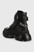 Шкіряні черевики Karl Lagerfeld KL43555 TREKKA MAX жіночі колір чорний на плоскому ходу