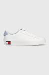Шкіряні кросівки Tommy Jeans NOLA PLATFORM колір білий Шкіряні кросівки Tommy Jeans NOLA PLATFORM колір білий
