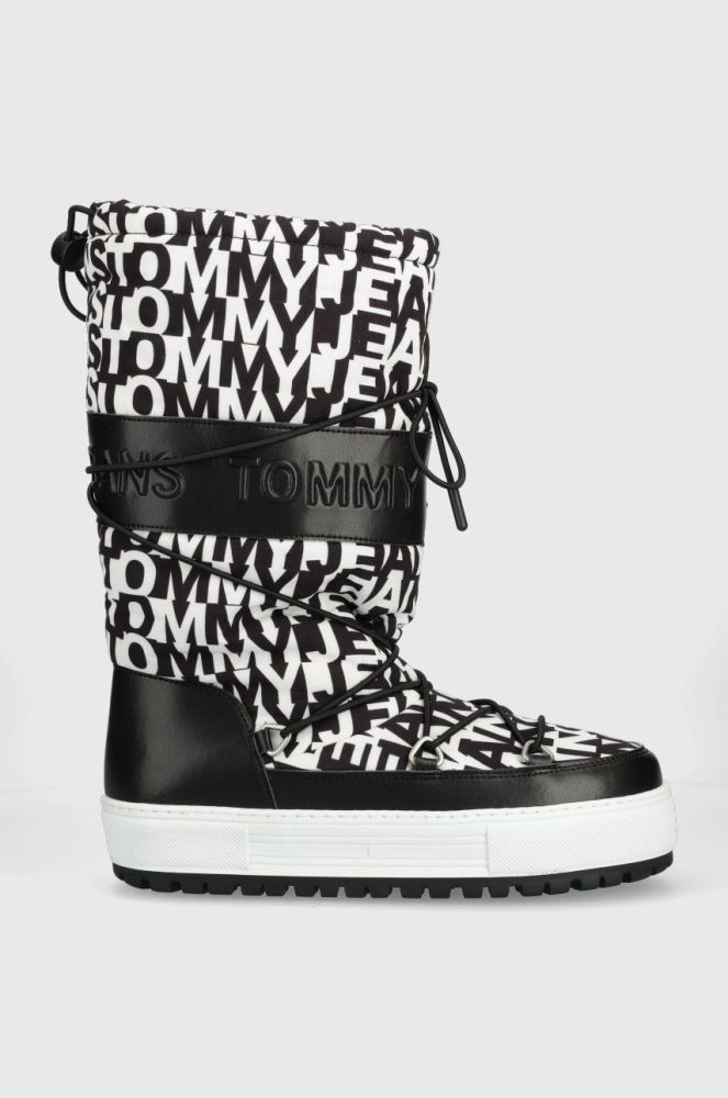 Зимові чоботи Tommy Jeans EN0EN02163 TOMMY JEANS SNOWBOOT HIGH LOGO колір чорний