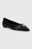 Шкіряні балетки Tommy Hilfiger fw0fw06842 pointy chic ballerina колір чорний