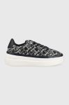 Шкіряні кросівки Tommy Hilfiger FW0FW06907 DENIM MONOGRAM SNEAKER колір сірий Шкіряні кросівки Tommy Hilfiger FW0FW06907 DENIM MONOGRAM SNEAKER колір сірий