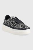 Шкіряні кросівки Tommy Hilfiger FW0FW06907 DENIM MONOGRAM SNEAKER колір сірий