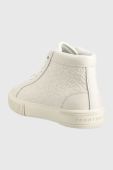 Шкіряні кросівки Tommy Hilfiger Th Monogram Leather Sneaker High колір бежевий