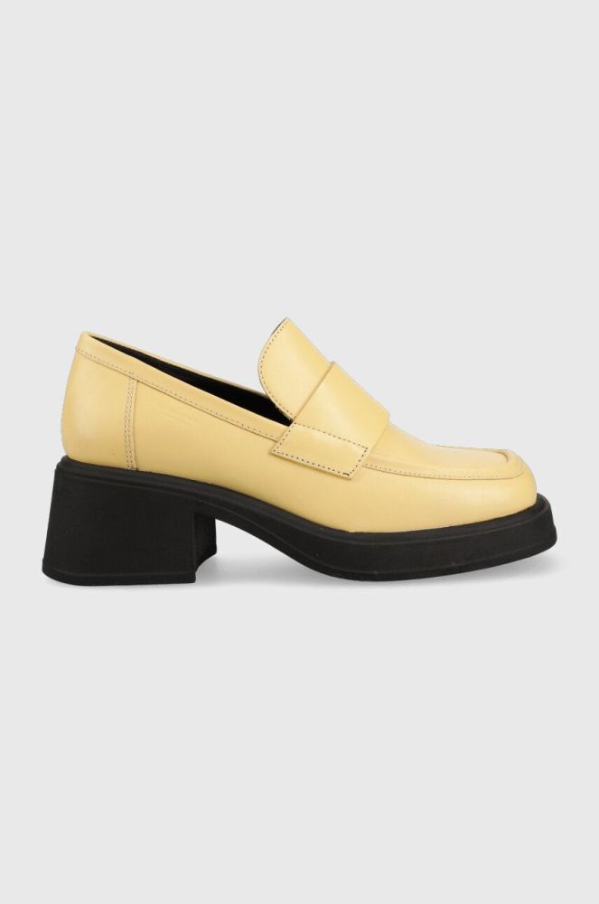 Шкіряні туфлі Vagabond Shoemakers DORAH жіночі колір жовтий каблук блок 5542.001.15