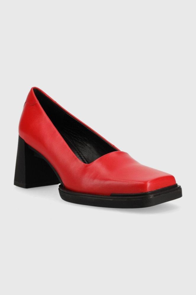 Шкіряні туфлі Vagabond Shoemakers EDWINA колір червоний каблук блок фото 2