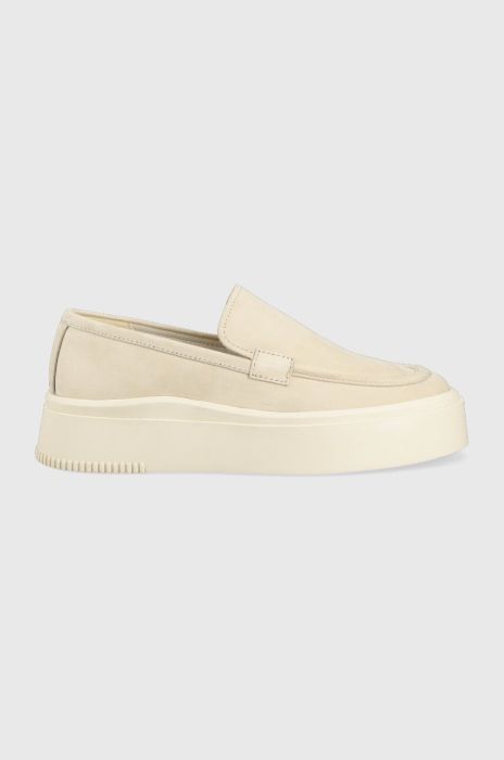 Шкіряні мокасини Vagabond Shoemakers STACY жіночі колір бежевий на платформі 5522.150.02
