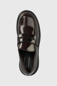 Шкіряні мокасини Vagabond Shoemakers COSMO 2.0 жіночі колір бордовий на платформі 5049.504.41