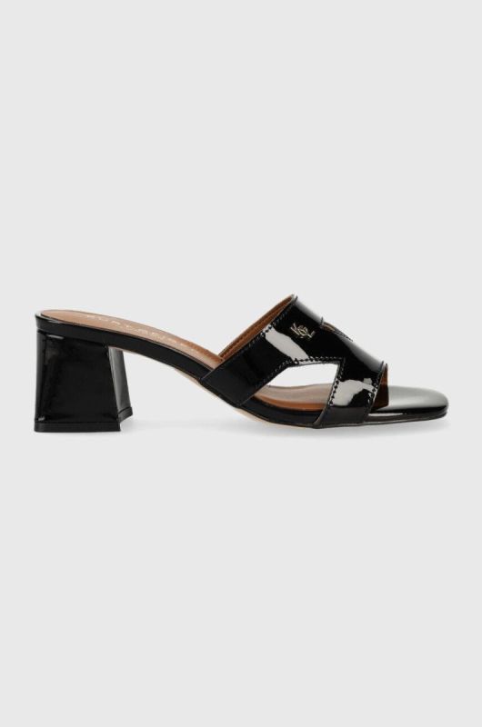 Шкіряні шльопанці Kurt Geiger London Odina Block жіночі колір чорний каблук блок