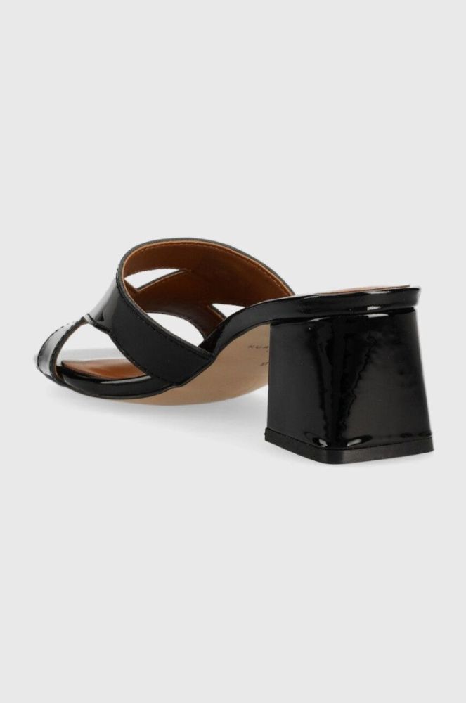 Шкіряні шльопанці Kurt Geiger London Odina Block жіночі колір чорний каблук блок фото 3