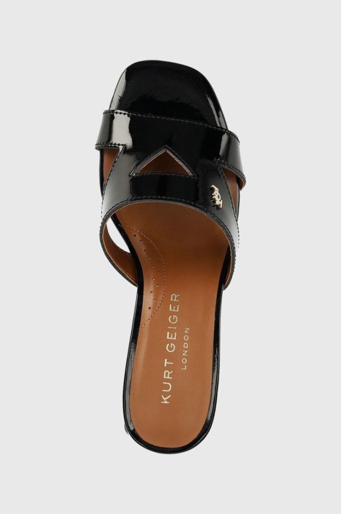 Шкіряні шльопанці Kurt Geiger London Odina Block жіночі колір чорний каблук блок фото 4