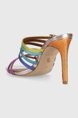 Шкіряні шльопанці Kurt Geiger London Pierra Mule жіночі на шпильці колір барвистий