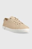 Кеди Tommy Hilfiger LACE UP VULC SNEAKER жіночі колір бежевий FW0FW06957