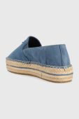 Замшеві еспадрилі Tommy Hilfiger TH SUEDE FLATFORM ESPADRILLE на платформі FW0FW07069 колір блакитний