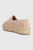 Замшеві еспадрилі Tommy Hilfiger TH SUEDE FLATFORM ESPADRILLE колір бежевий на платформі FW0FW07069