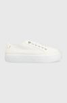 Кросівки Tommy Hilfiger PLATFORM VULCANIZED SNEAKER колір білий Кросівки Tommy Hilfiger PLATFORM VULCANIZED SNEAKER колір білий