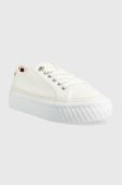Кросівки Tommy Hilfiger PLATFORM VULCANIZED SNEAKER колір білий