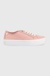 Кросівки Tommy Hilfiger PLATFORM VULCANIZED SNEAKER колір рожевий Кросівки Tommy Hilfiger PLATFORM VULCANIZED SNEAKER колір рожевий