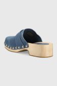 Замшеві шльопанці Tommy Hilfiger TH CLOG SUEDE жіночі колір синій на платформі FW0FW07171