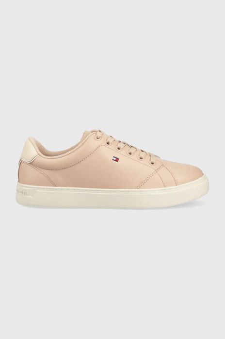Шкіряні кросівки Tommy Hilfiger ESSENTIAL COURT SNEAKER колір бежевий FW0FW07427 (2976488)