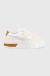 Шкіряні кросівки Puma Mayze Stack Luxe Wns колір білий 389853-05 Шкіряні кросівки Puma Mayze Stack Luxe Wns колір білий 389853-05