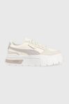 Шкіряні кросівки Puma Mayze Stack Luxe Wns колір бежевий 389853-05 Шкіряні кросівки Puma Mayze Stack Luxe Wns колір бежевий 389853-05