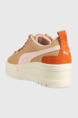 Шкіряні кросівки Puma Mayze Wedge Wild Women Wns колір коричневий