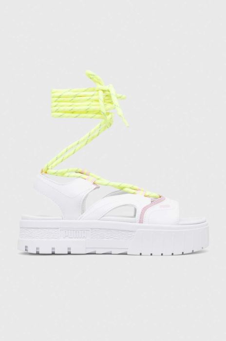 Сандалі Puma Mayze Sandal Laces Pop Wns жіночі колір білий на платформі 390638-01