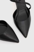 Шкіряні туфлі Aldo Selda колір чорний каблук блок відкрита п'ята 13542472.SELDA