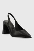 Шкіряні туфлі Aldo Amira колір чорний каблук блок відкрита п'ята 13540171.AMIRA