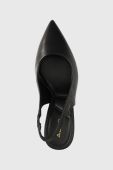Шкіряні туфлі Aldo Amira колір чорний каблук блок відкрита п'ята 13540171.AMIRA