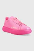 Шкіряні кросівки Love Moschino Sneakerd Bold 40 колір рожевий JA15304G1G