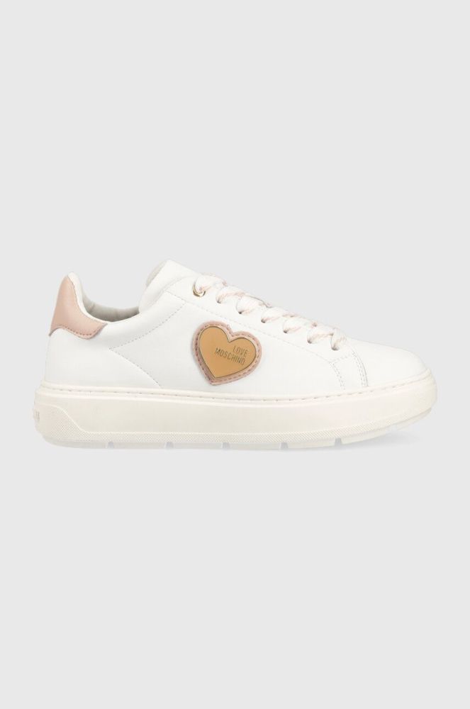 Шкіряні кросівки Love Moschino Sneakerd Bold 40 колір білий JA15384G1G