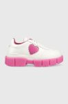 Шкіряні кросівки Love Moschino Sneakerd Belove 65 колір білий JA15676G1G Шкіряні кросівки Love Moschino Sneakerd Belove 65 колір білий JA15676G1G
