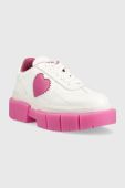 Шкіряні кросівки Love Moschino Sneakerd Belove 65 колір білий JA15676G1G