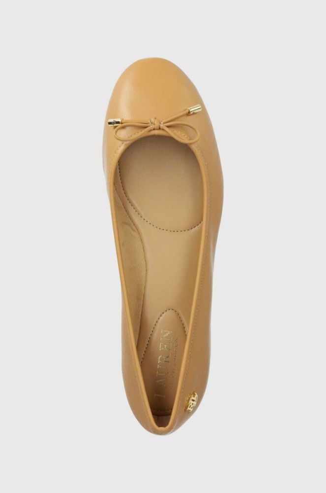Шкіряні балетки Lauren Ralph Lauren Jayna колір бежевий  802824650015 фото 4