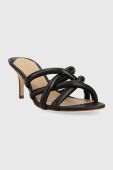 Шкіряні шльопанці Lauren Ralph Lauren 802891403001 жіночі колір чорний на шпильці
