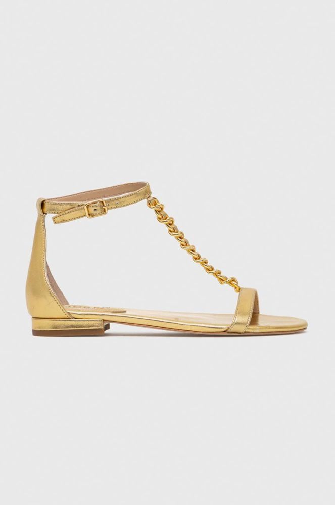 Шкіряні сандалі Lauren Ralph Lauren 802900075001 жіночі колір золотий
