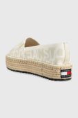 Еспадрилі Tommy Jeans LOGOMANIA ESPADRILLE колір бежевий на платформі EN0EN02079
