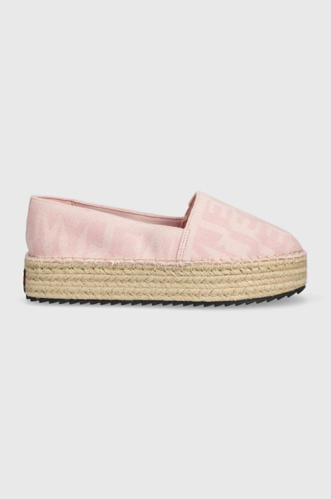 Еспадрилі Tommy Jeans LOGOMANIA ESPADRILLE колір рожевий на платформі EN0EN02079