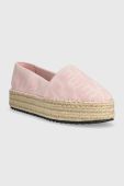 Еспадрилі Tommy Jeans LOGOMANIA ESPADRILLE колір рожевий на платформі EN0EN02079