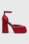 Туфлі Buffalo May Dorsay колір червоний каблук блок 1281195 Туфлі Buffalo May Dorsay колір червоний каблук блок 1281195