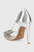 Шкіряні туфлі Baldowski колір срібний