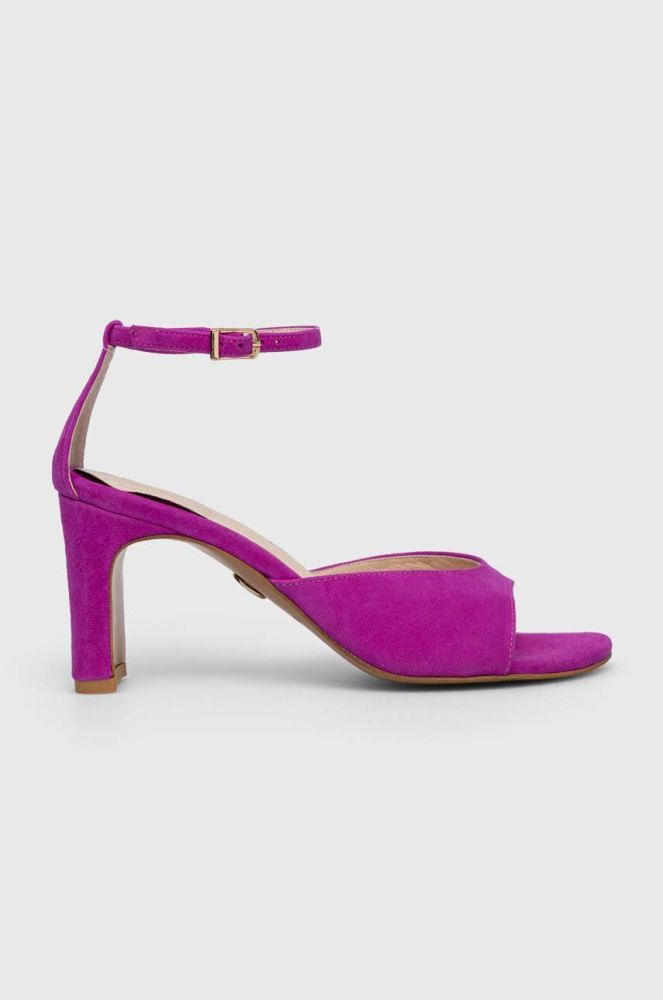 Замшеві сандалі Baldowski колір фіолетовий