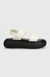 Сандалі Tommy Jeans VOLUME SANDAL STRIPE жіночі колір бежевий на платформі EN0EN02077 Сандалі Tommy Jeans VOLUME SANDAL STRIPE жіночі колір бежевий на платформі EN0EN02077